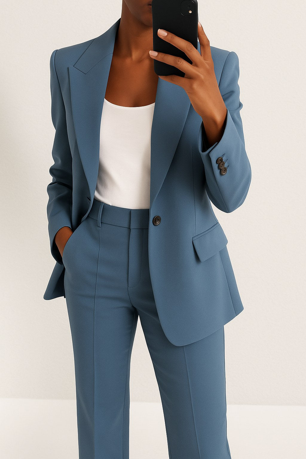 Vivienne | Women's Tailored Blazer and Trouser Set | The Dress Cellar | Blue