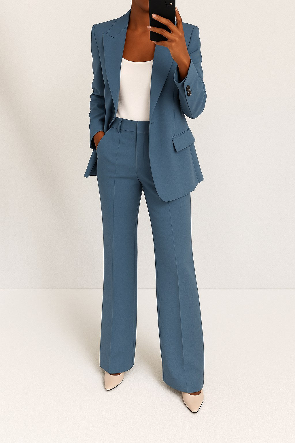 Vivienne | Women's Tailored Blazer and Trouser Set | The Dress Cellar | Gray