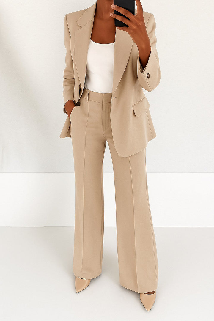 Vivienne | Women's Tailored Blazer and Trouser Set | The Dress Cellar | Brown
