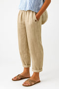 Wanda | Women's Straight-Leg Pants With Side Pockets - Beige