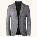 Warren | Men's Checked Lightweight Slim Fit Blazer, Smart Casual Blazer Suit | The Dress Cellar | Dark Grey