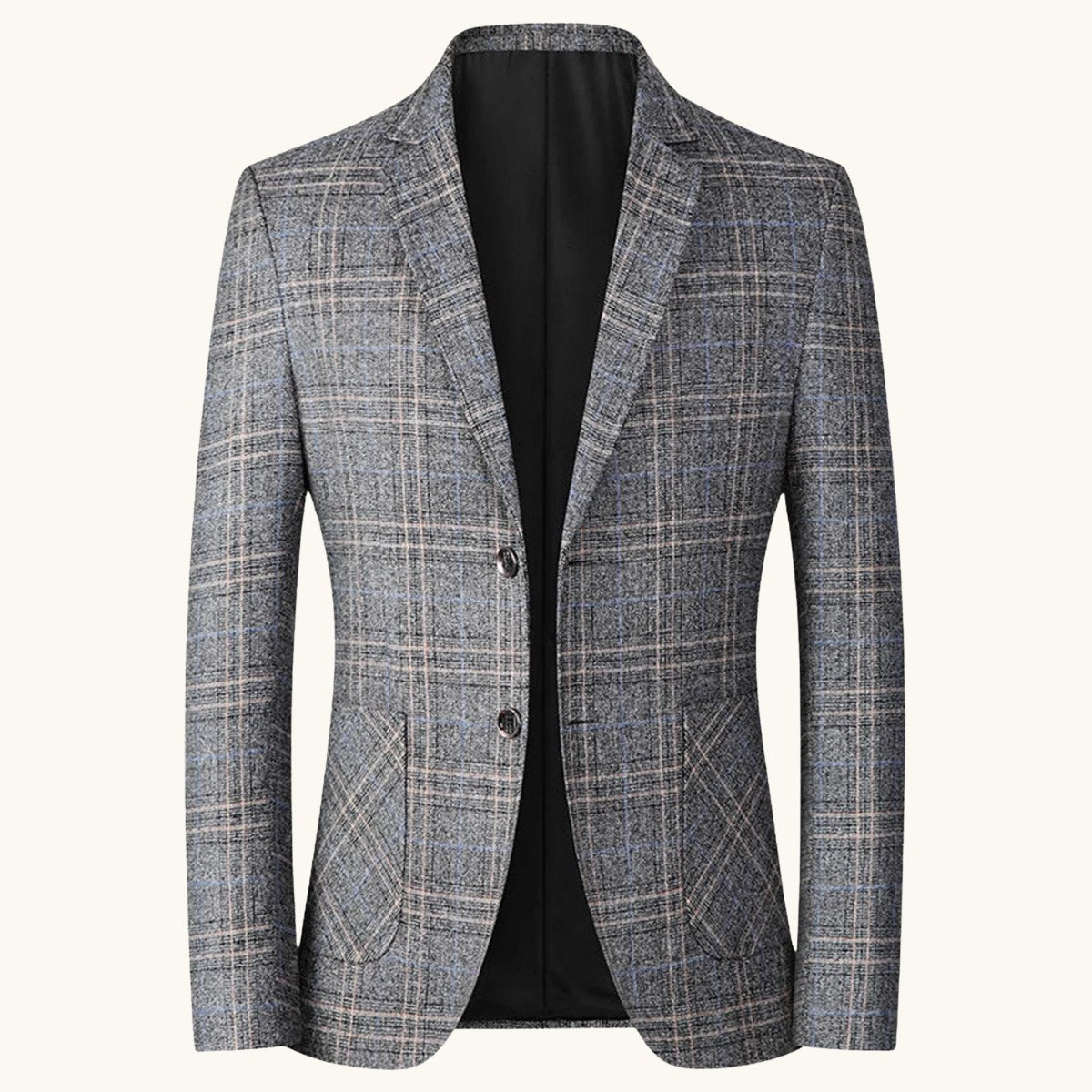 Warren | Men's Checked Lightweight Slim Fit Blazer, Smart Casual Blazer Suit | The Dress Cellar | Dark Grey