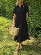 Wendy | Women's Casual Shirt Dress - Navy