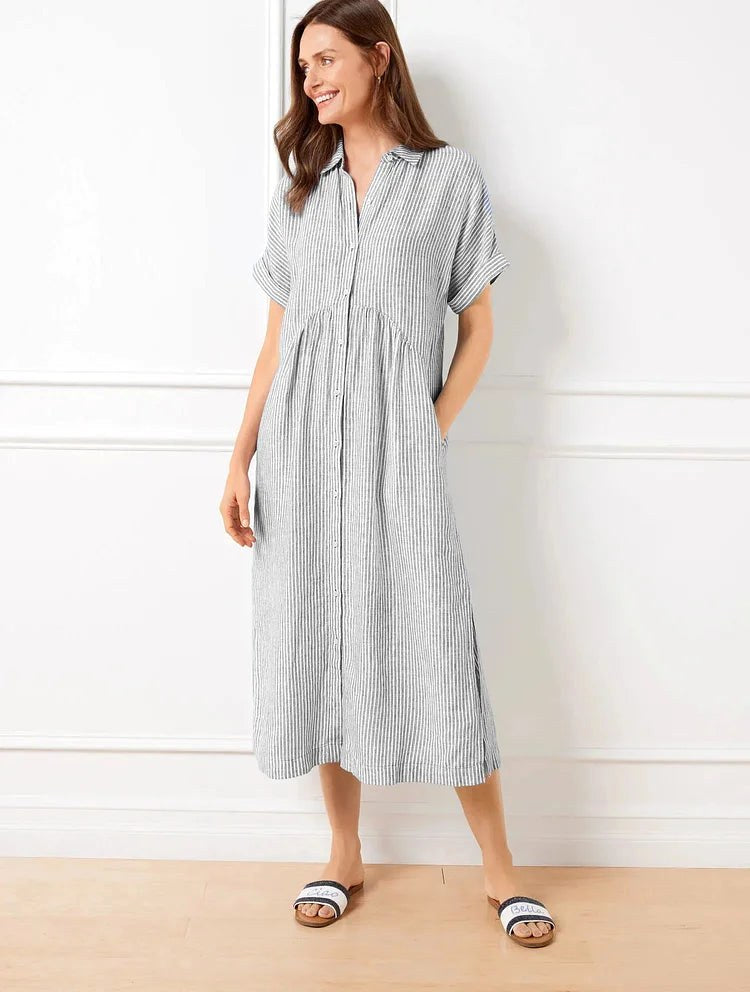 Wendy | Women's Casual Shirt Dress - Red