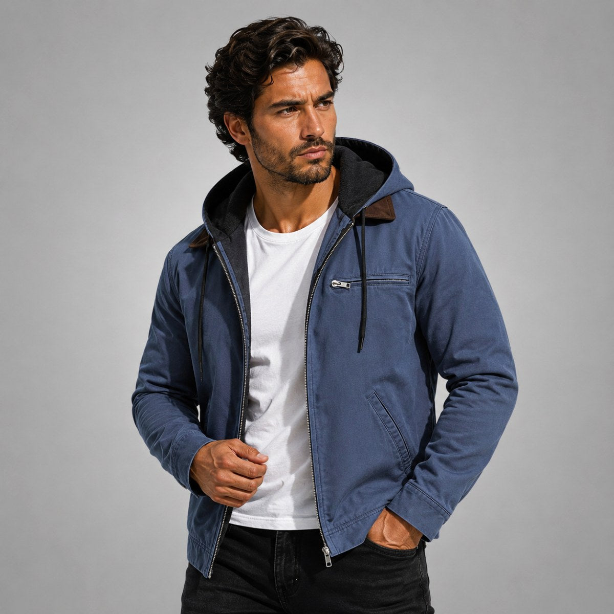 Wesley | Men's Hooded Fleece-Lined Jacket, Warm Winter Coat | The Dress Cellar