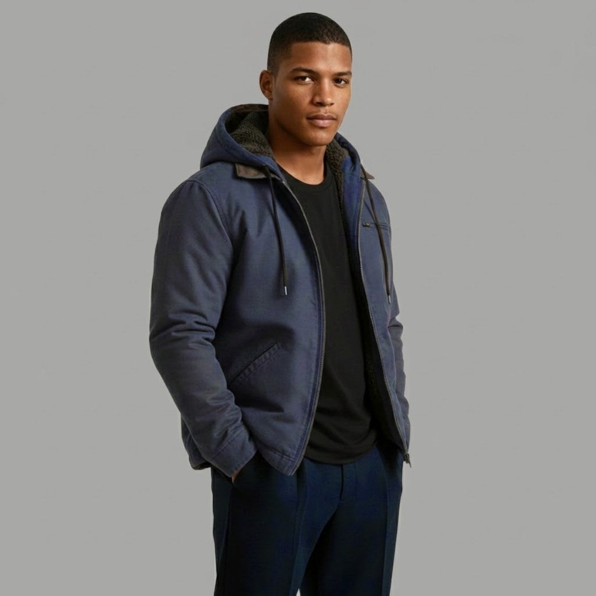 Wesley | Men's Hooded Fleece-Lined Jacket, Warm Winter Coat | The Dress Cellar