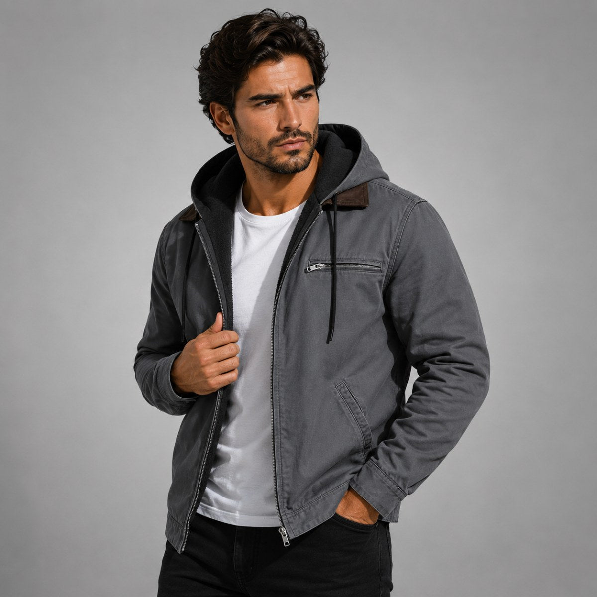 Wesley | Men's Hooded Fleece-Lined Jacket, Warm Winter Coat | The Dress Cellar
