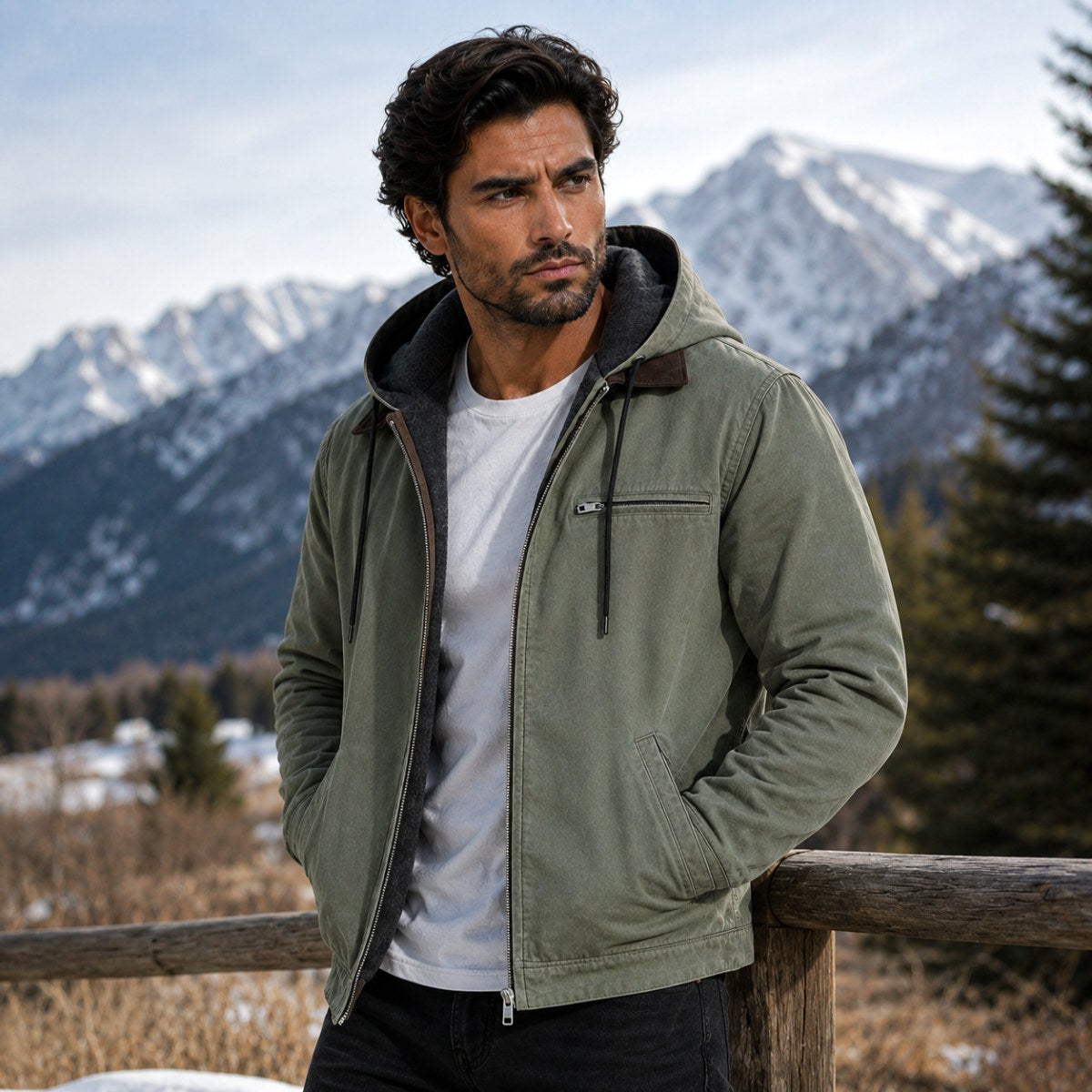 Wesley | Men's Hooded Fleece-Lined Jacket, Warm Winter Coat | The Dress Cellar