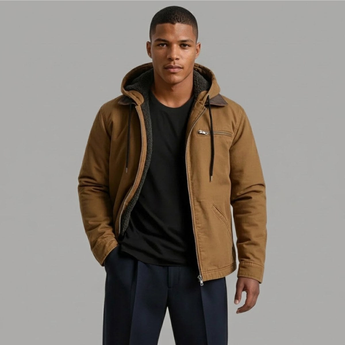 Wesley | Men's Hooded Fleece-Lined Jacket, Warm Winter Coat | The Dress Cellar