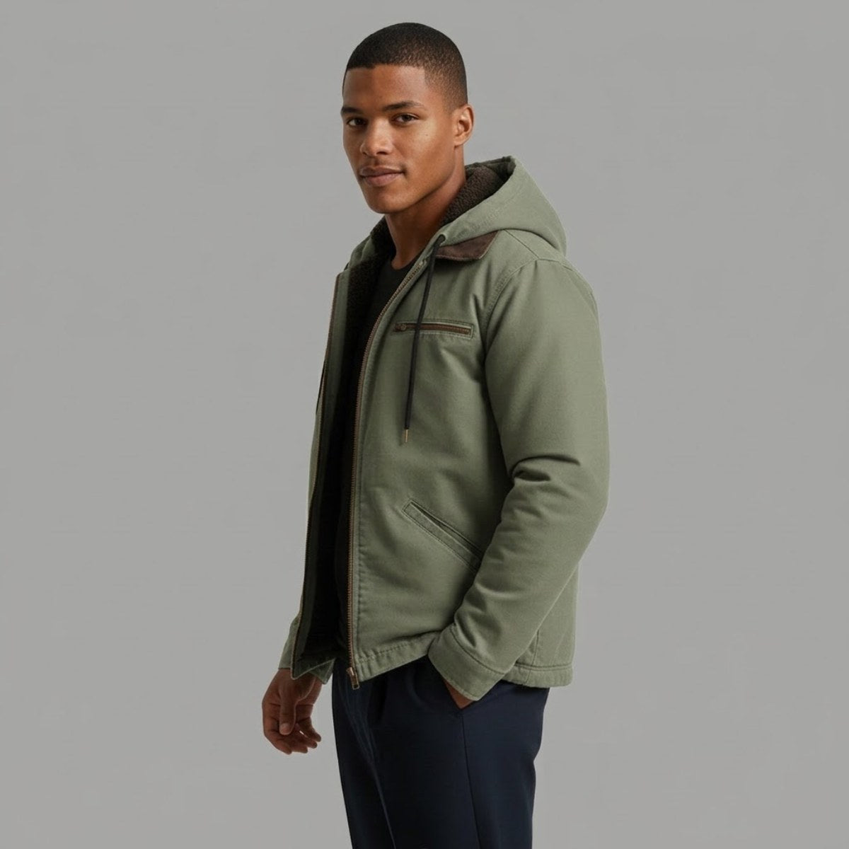 Wesley | Men's Hooded Fleece-Lined Jacket, Warm Winter Coat | The Dress Cellar