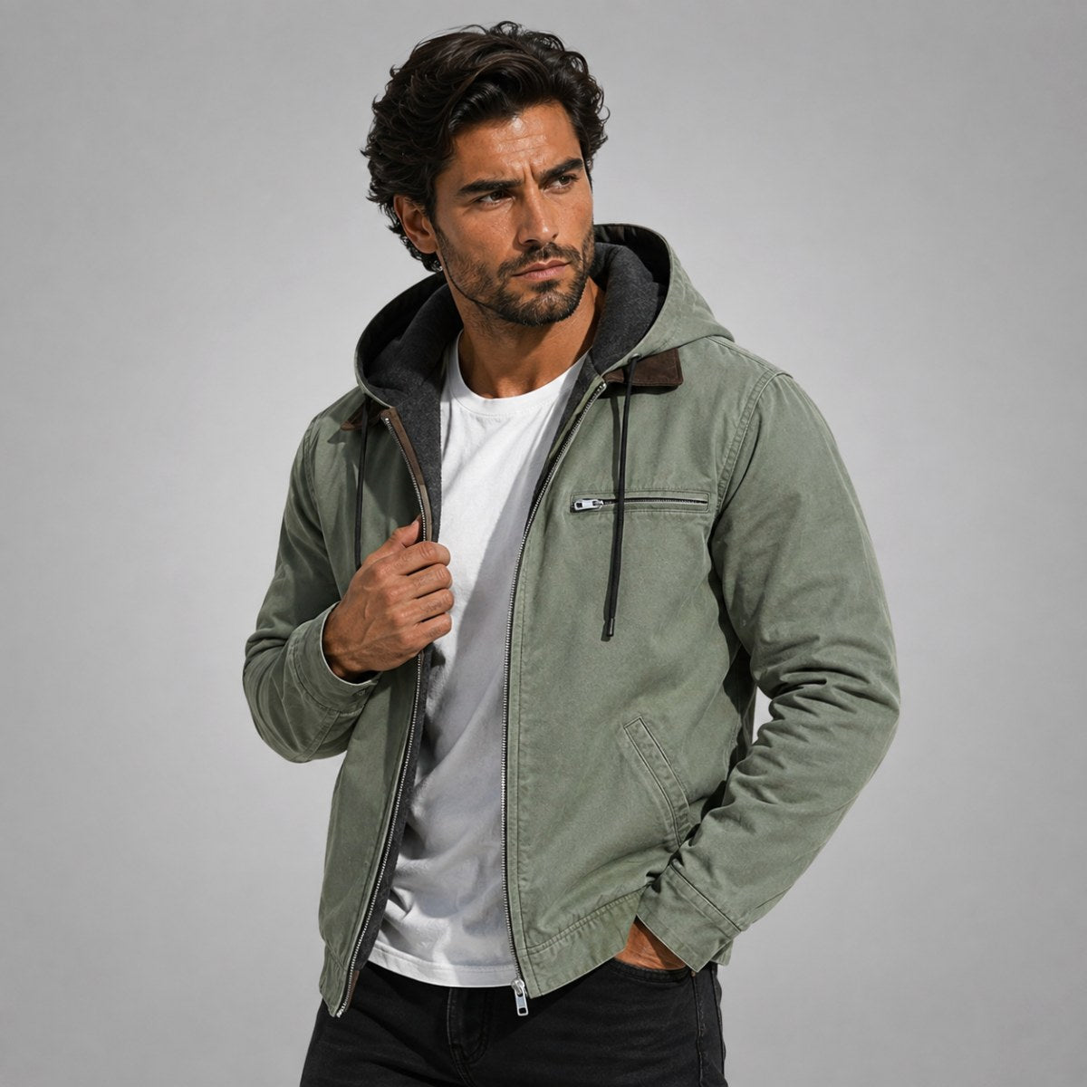 Wesley | Men's Hooded Fleece-Lined Jacket, Warm Winter Coat | The Dress Cellar
