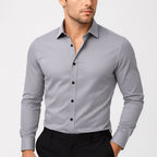Brian | Men's Elastic Wrinkle-Resistant Shirt, Long-Sleeve Formal Shirt | The Dress Cellar