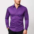 Brian | Men's Elastic Wrinkle-Resistant Shirt, Long-Sleeve Formal Shirt | The Dress Cellar