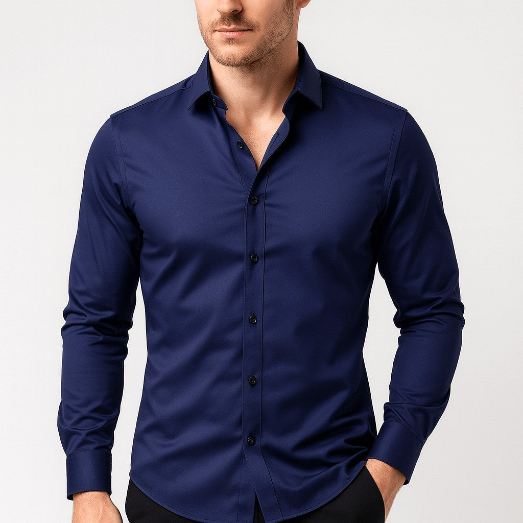 Brian | Men's Elastic Wrinkle-Resistant Shirt, Long-Sleeve Formal Shirt | The Dress Cellar