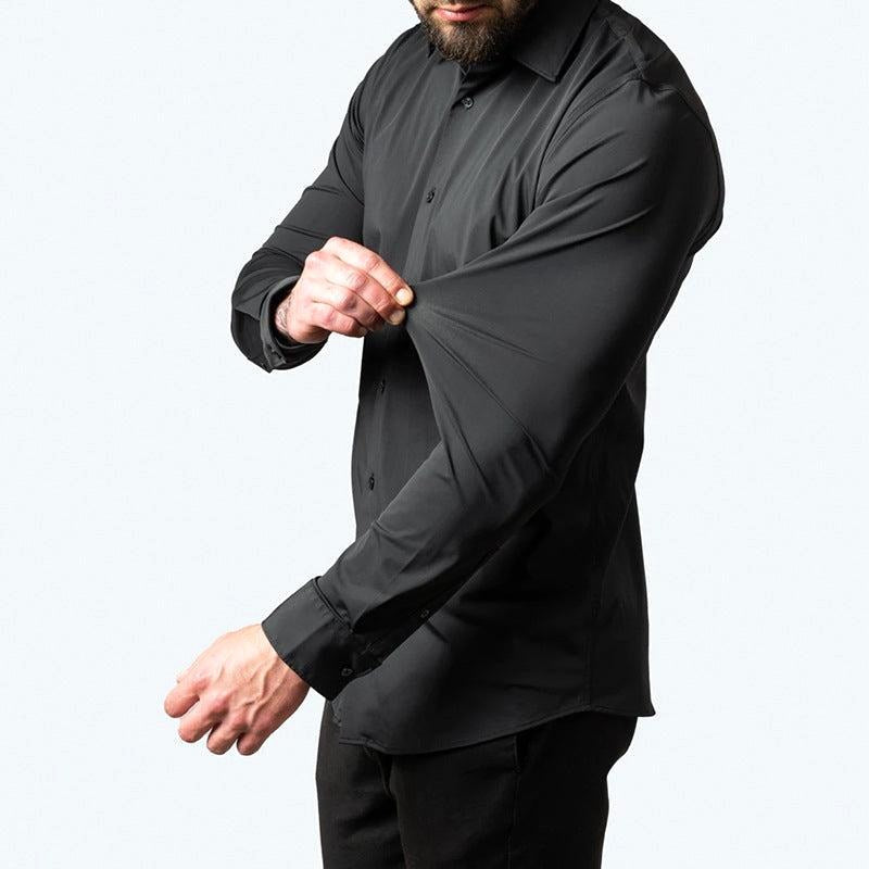 Brian | Men's Elastic Wrinkle-Resistant Shirt, Long-Sleeve Formal Shirt | The Dress Cellar