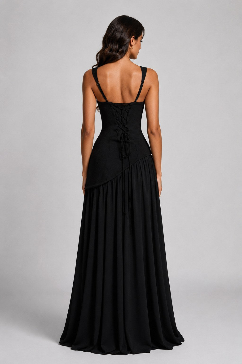 Willow | Women's Sculpted Satin-Feel Maxi Dress, Draped Evening Dress | The Dress Cellar