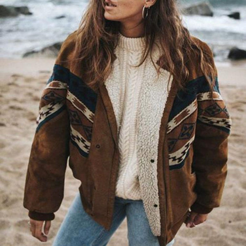 Winifred | Women's Plush Winter Coat, Retro Style Autumn Coat | The Dress Cellar | Brown