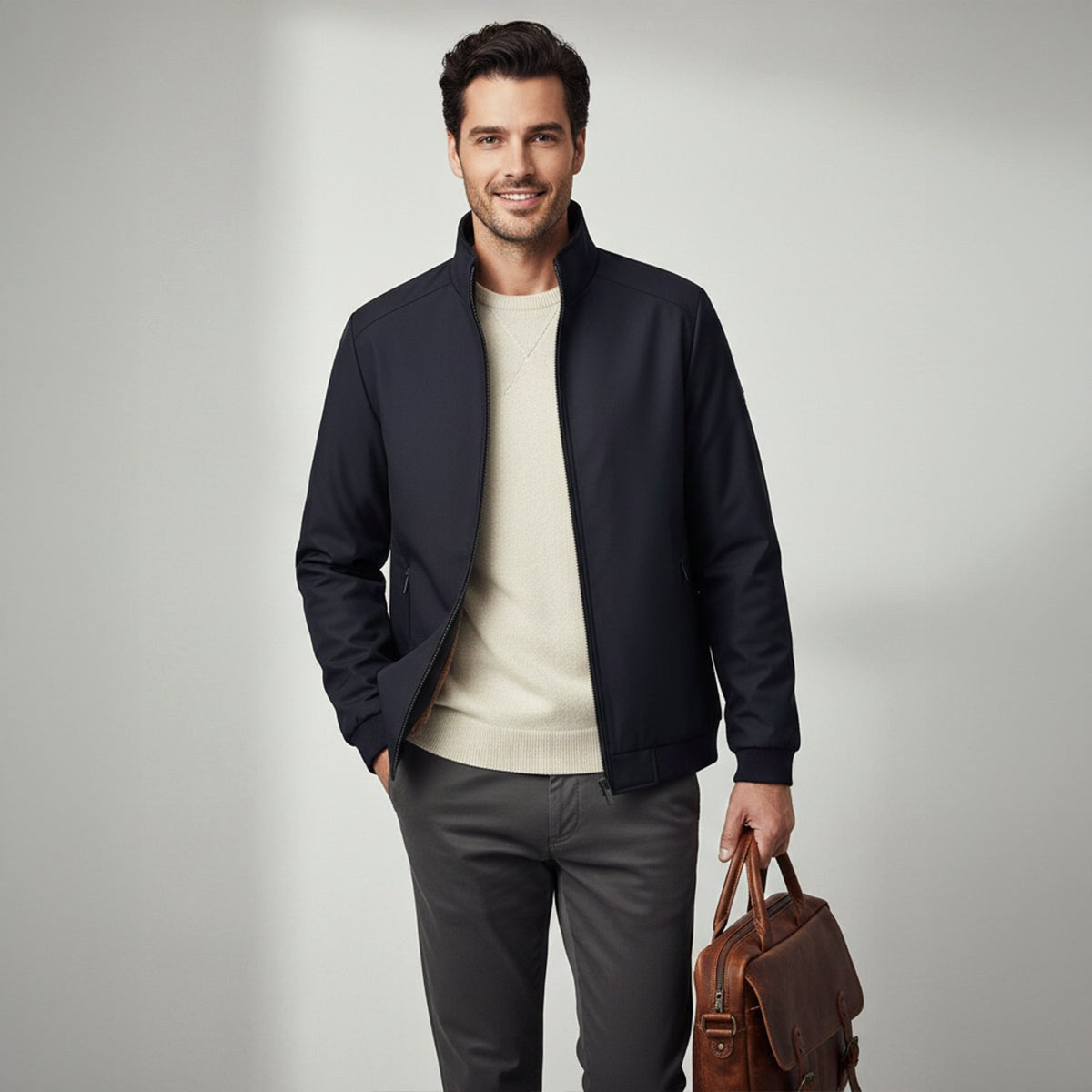 Wyatt | Men's Fleece-Lined Jacket, Relaxed Structured Autumn Jacket | The Dress Cellar
