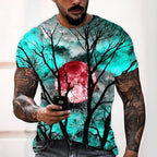 Wyatt | Men's Halloween Moon Graphic Crew Neck T-Shirt, Seasonal Autumn Tee | The Dress Cellar