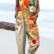 Ximena | Women's Vintage Floral Wide-Leg Jumpsuit