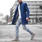Zachary | Men's Slim-Fit Topcoat, Single-Breasted Tailored Coat | The Dress Cellar | Blue