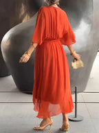 Zaria | Women's Timeless Wrap Midi Dress - Violet