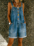 Zoe | Women's Classic Denim Jumpsuit with Straps - image 1