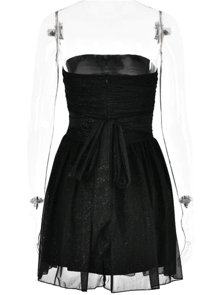 Donna | Women's Strapless Sequin Mini Dress, Flared Party Dress | The Dress Cellar